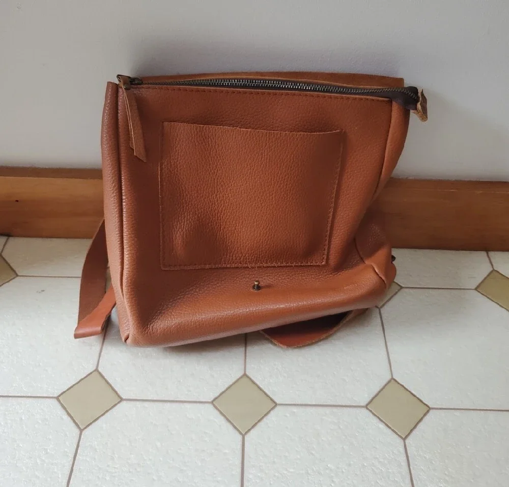 Classic Brown Leather Women's Backpack